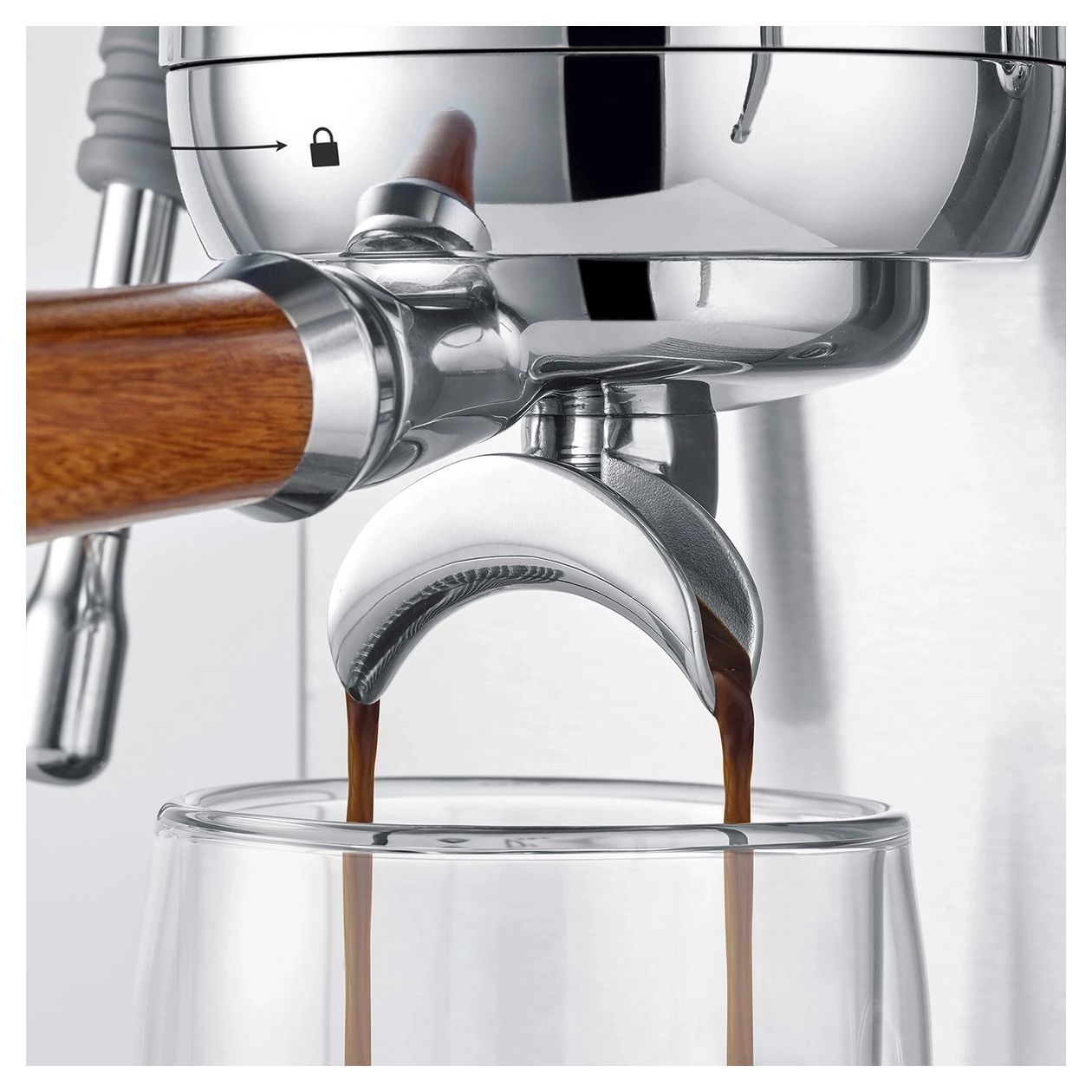 1825 Espresso Gourmet Advanced Siebträger Kaffeemaschine 19 bar 3000 W  (Silber) 