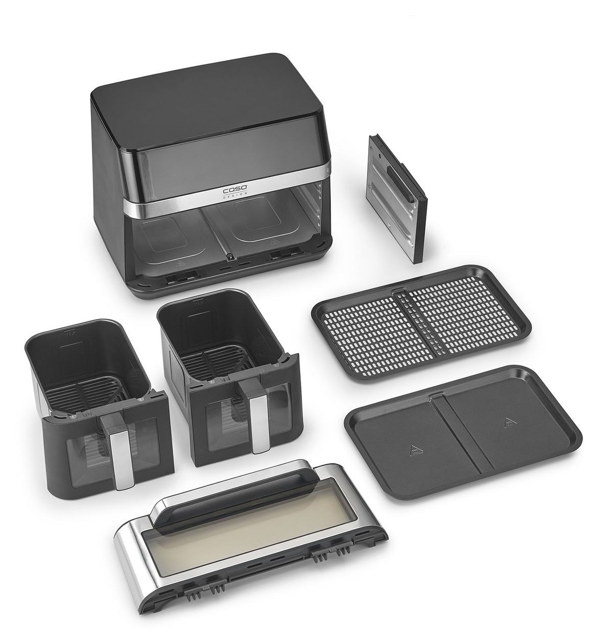 3186 AirFry DuoChef Doppel Heißluftfritteuse 14 l 2200 W  (Schwarz, Silber) 