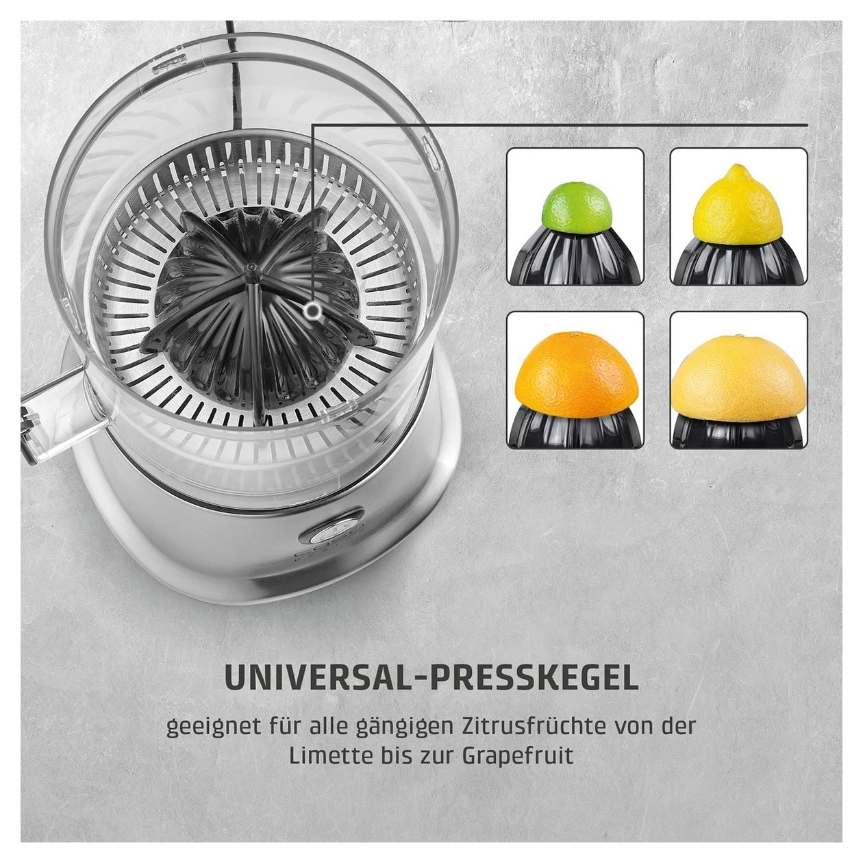 CP440 Lift Zitruspresse 300 W  (Schwarz, Edelstahl) 
