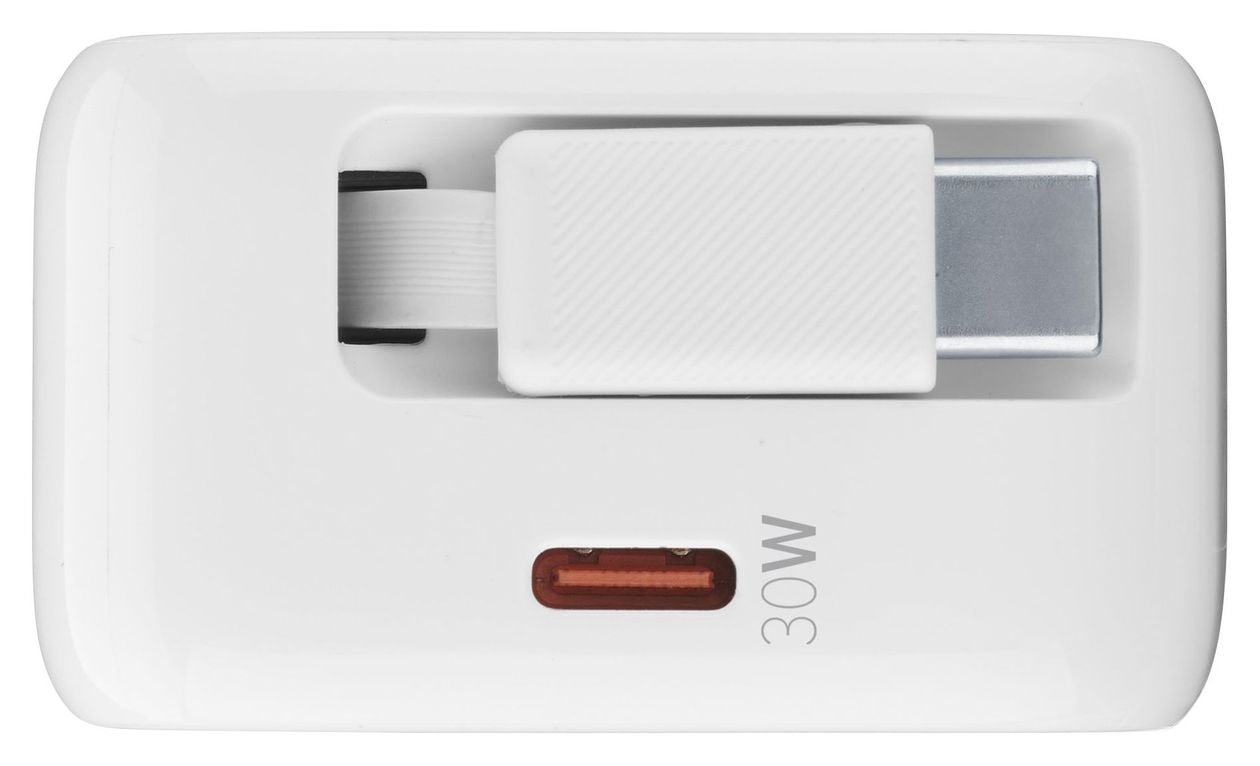 30-W-GAN+-LADEGERÄT MIT AUSZIEHBAREM KABEL UND USB-C-ANSCHLUSS 