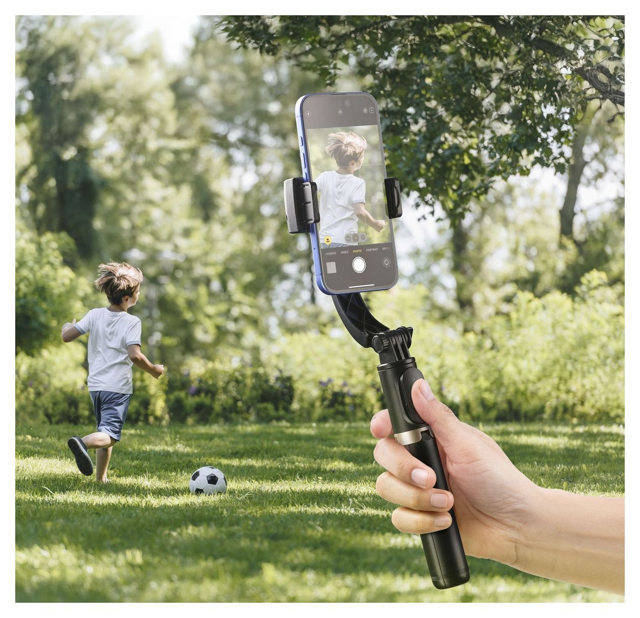 Freemotion Video-Stabilisator-Gimbal für Smartphones 70 mm Universal  (Schwarz) 
