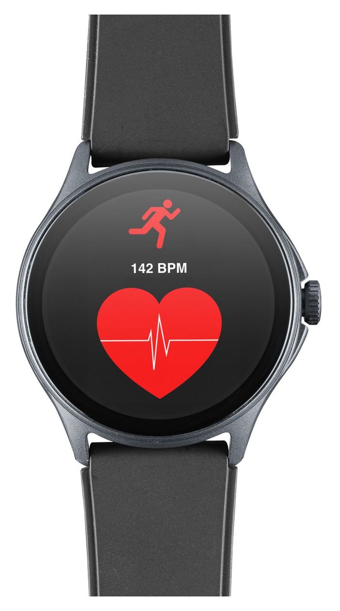 ION Pro Round Digital Smartwatch Rund IP67 168 h  (Schwarz) 