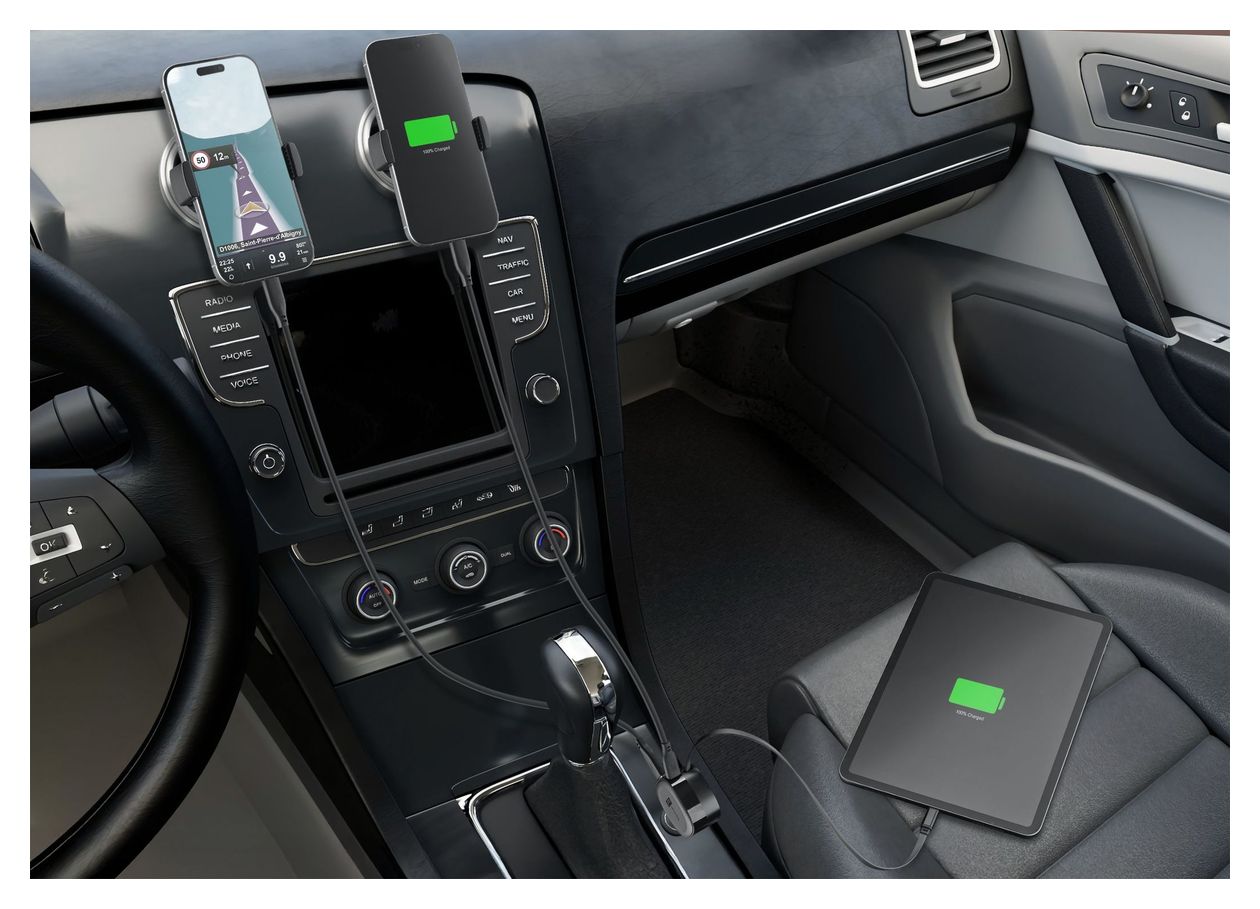 Retractable Car Charger 60W-Autoladegerät mit einziehbarem Kabel 