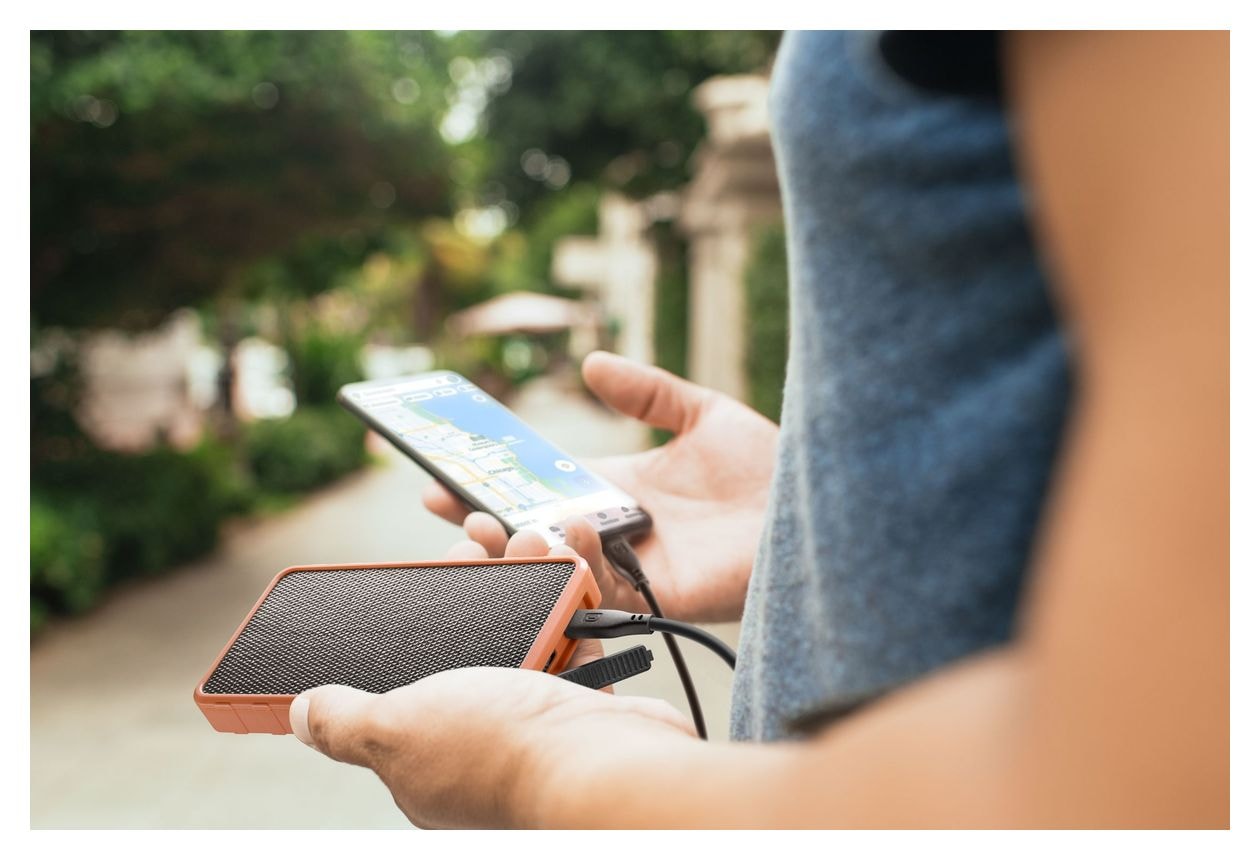 Solar 10000 mAh Powerbank USB Typ-C  (Orange) 