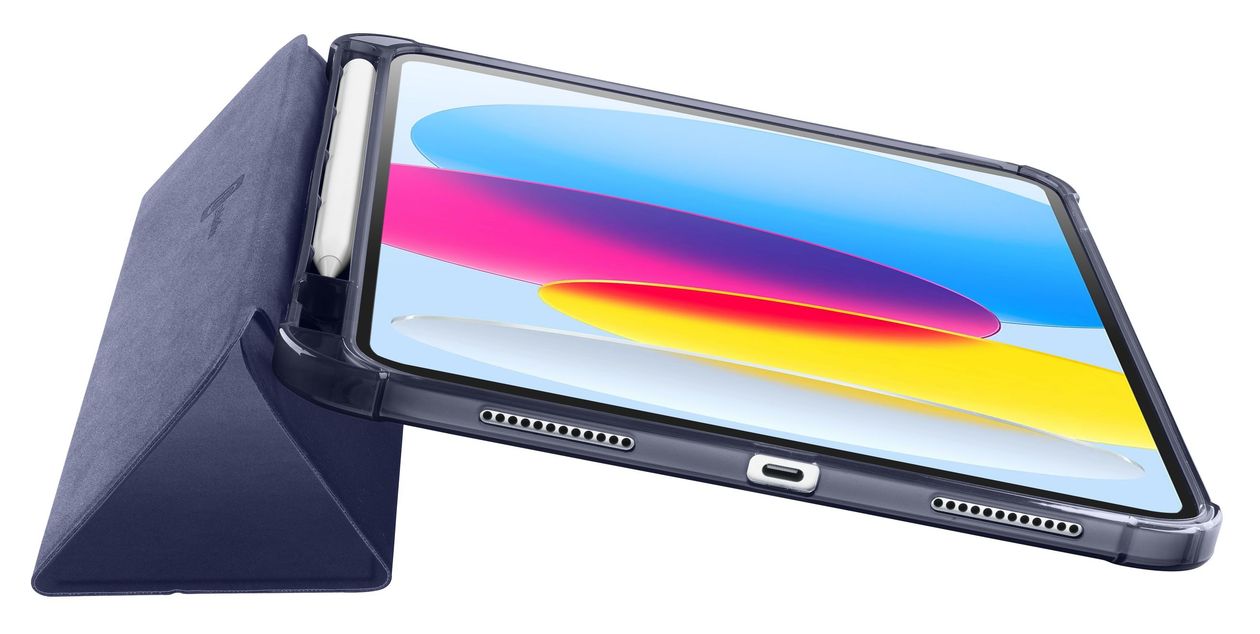 Stand Folio aus Kunstleder für Apple iPad A16 und iPad 10.Gen bis 27,7 cm (10.9") (Blau) 