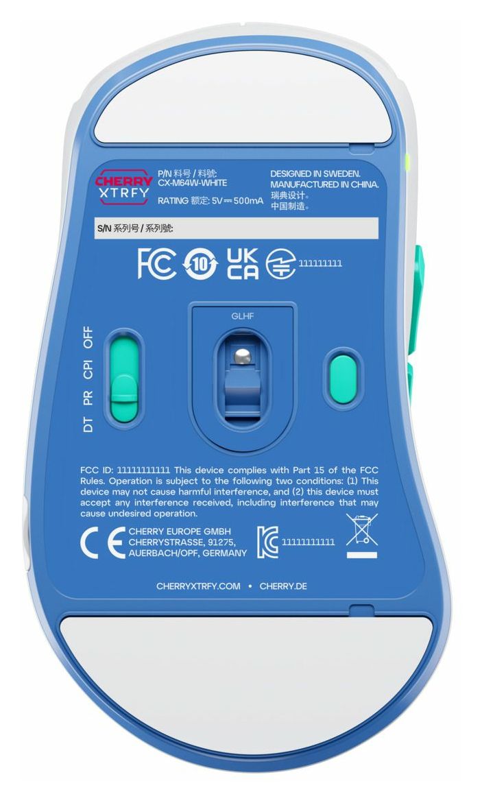 M64 Wireless 26000 DPI Gaming Maus (Blau, Türkis, Weiß) 
