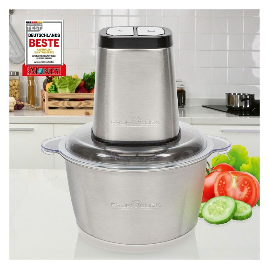 PC-MZ1227 Zerkleinerer 500 W 2 Klingen 1,7 l Glas Behälter  (Edelstahl) 