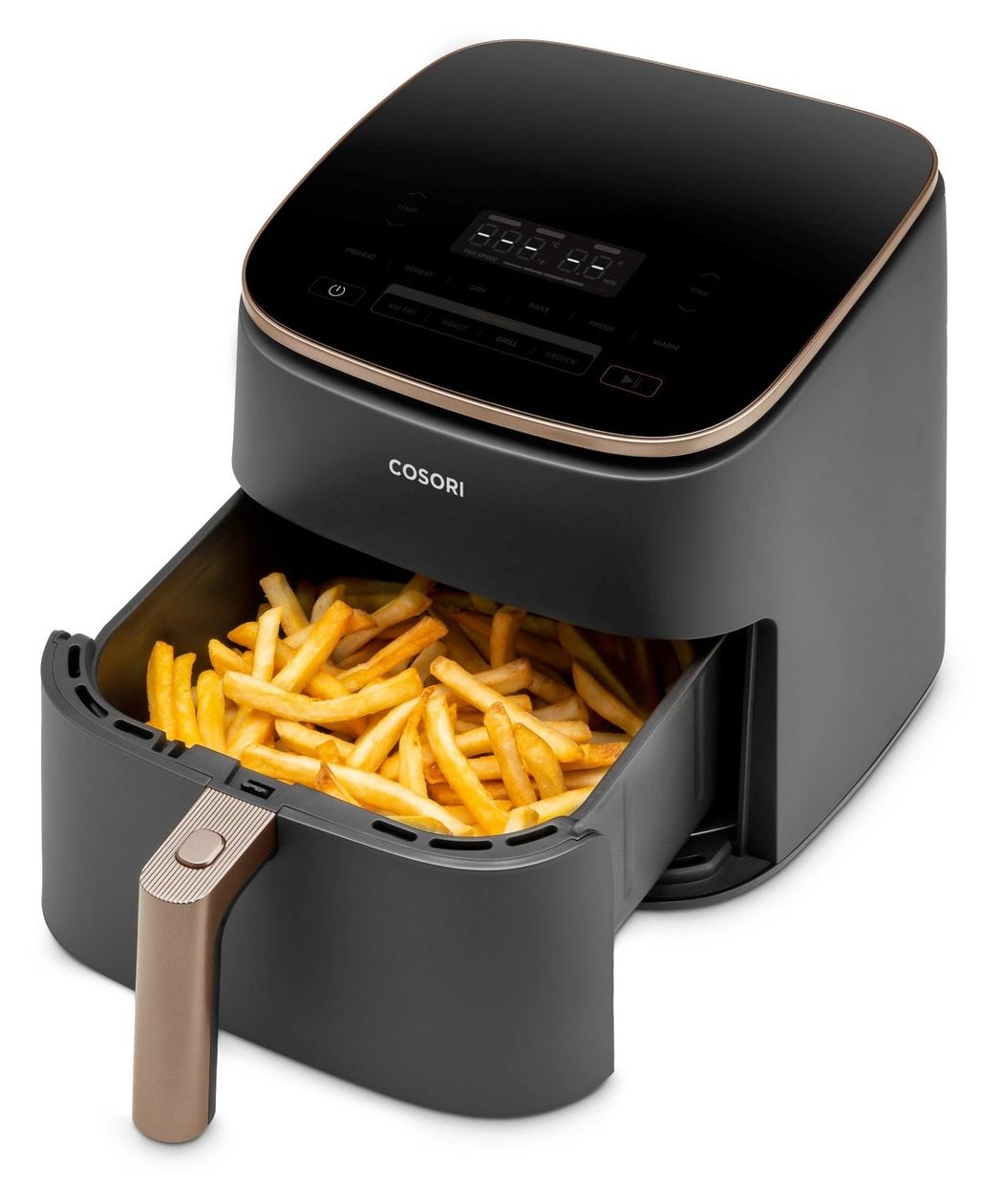 Turbo Blaze Chef Edition Heißluftfritteuse 6 l 1725 W (Schwarz, Rosa-Goldfarben) 
