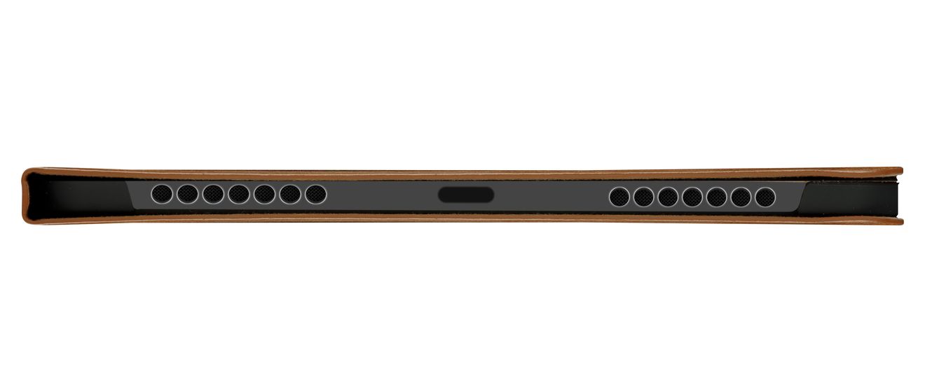Risskov Folio aus Vollnarbenleder für Apple iPad mini (6th generation) bis 21,1 cm (8.3") Kratzresistent mit Magnetverschluss (Beige) 