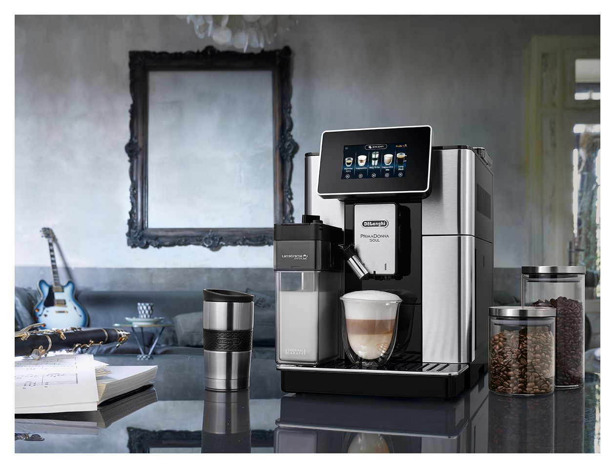 PrimaDonna Soul ECAM610.74.MB Kaffeevollautomat 19 bar 2,2 l 500 g AutoClean  (Schwarz, Edelstahl) 