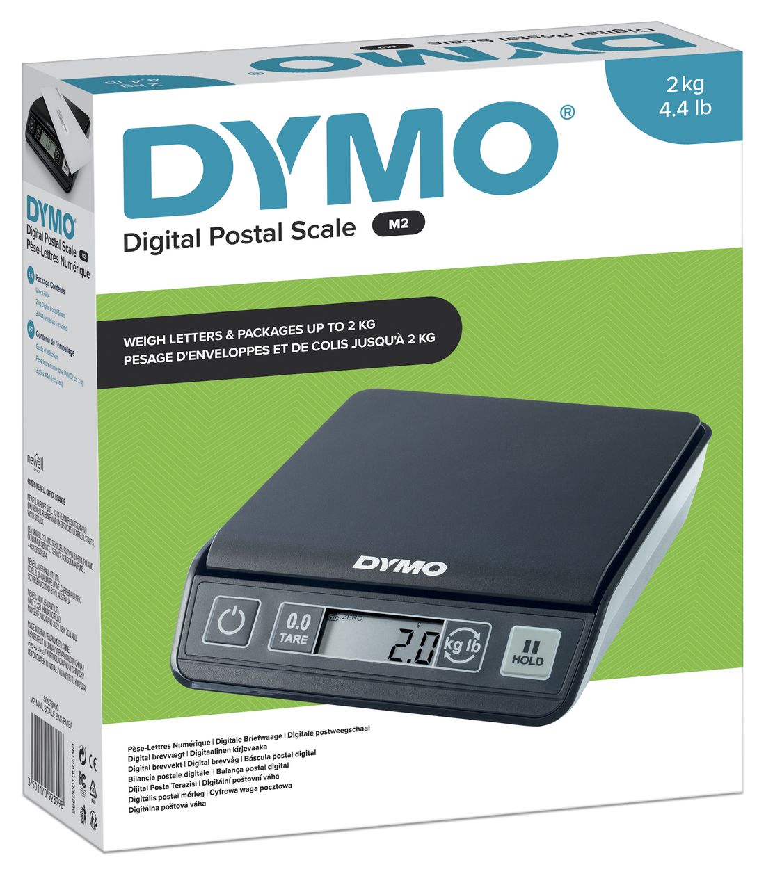 DYMO M2 Paketwaage | bis zu 2 kg | USB Briefwaage mit LCD-Bildschirm 