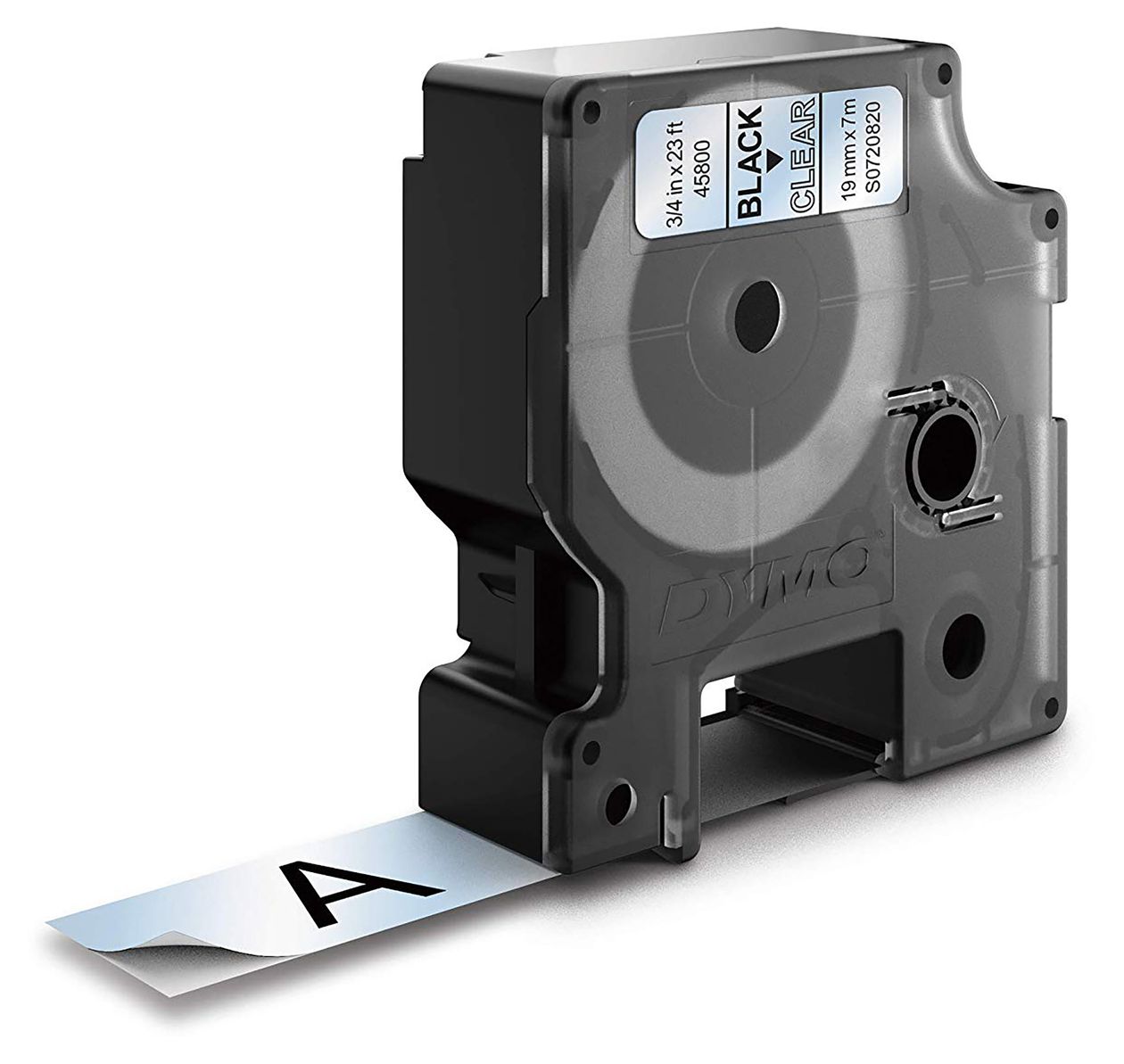 DYMO Original D1-Etikettenband | schwarz auf transparent | 19 mm x 7 m | selbstklebendes Schriftband | für LabelManager-Beschriftungsgerät 