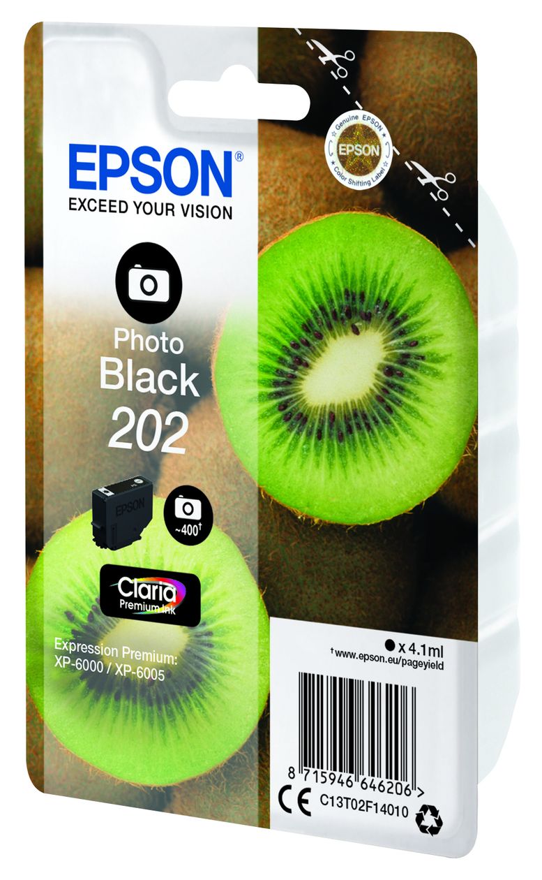 202 C13T02F14010 originale Druckerpatronen Schwarz 4,1 ml 400 Seiten 