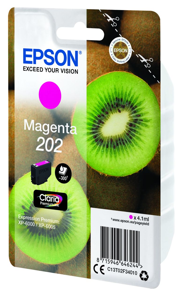 202 C13T02F34010 originale Druckerpatronen Magenta 4,1 ml 
