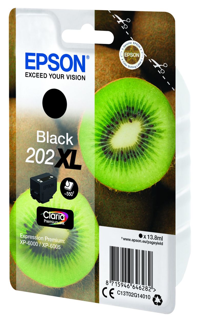 202XL C13T02G14010 originale Druckerpatronen Schwarz 13,8 ml 550 Seiten 