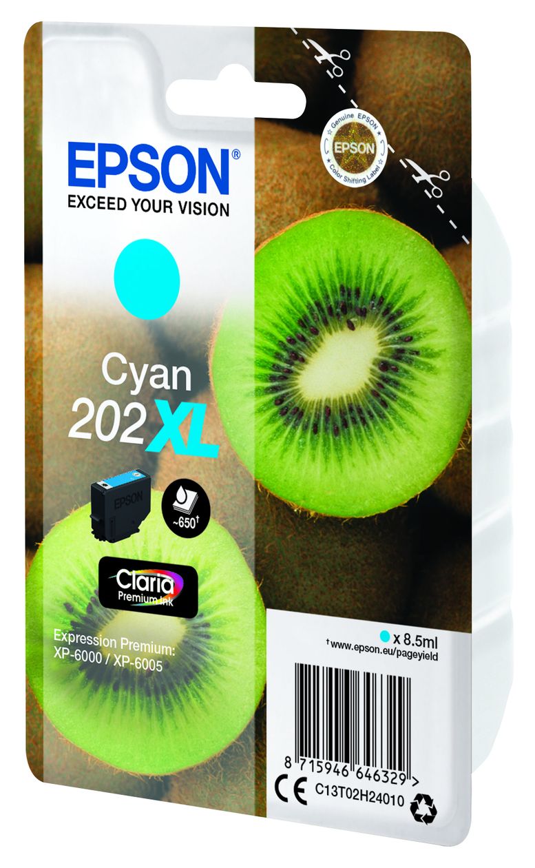 202XL C13T02H24010 originale Druckerpatronen Cyan 8,5 ml 