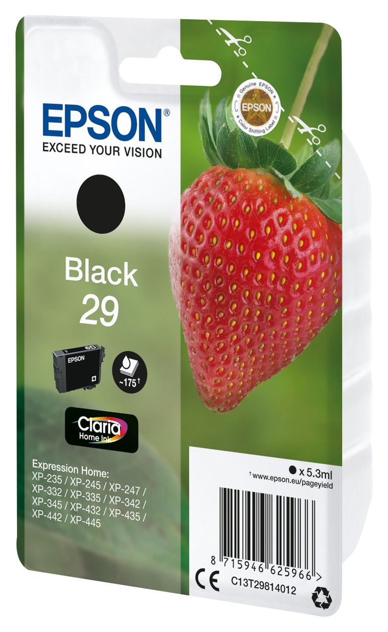 29 C13T29814012 originale Druckerpatronen Schwarz 5,3 ml 175 Seiten 