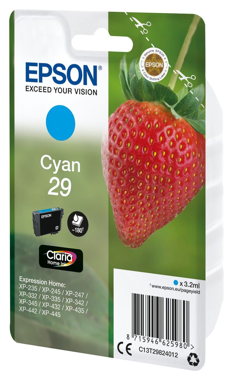 29 C13T29824012 originale Druckerpatronen Cyan 3,2 ml 