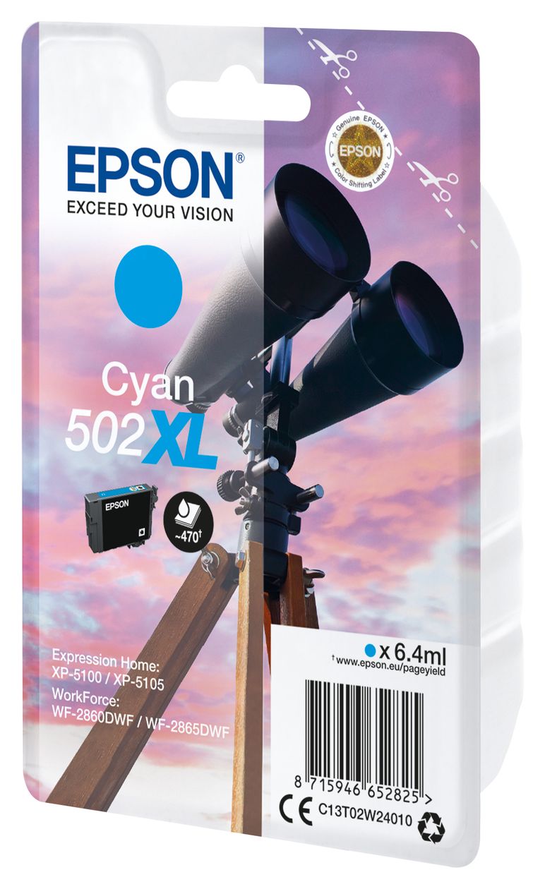 502XL C13T02W24010 originale Druckerpatronen Cyan 6,4 ml 