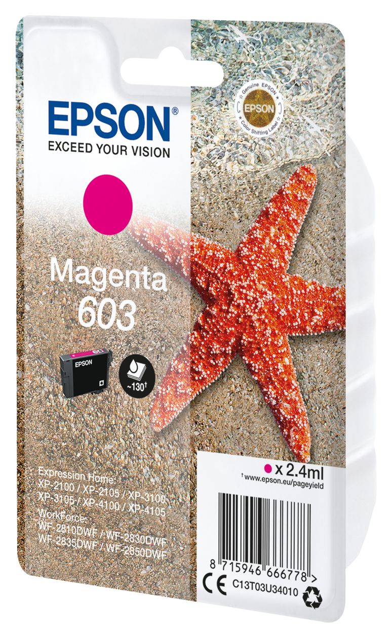 603 C13T03U34010 originale Druckerpatronen Magenta 2,4 ml 