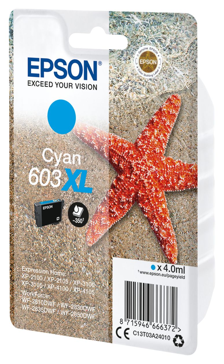 603XL C13T03A24010 originale Druckerpatronen Cyan 4 ml 