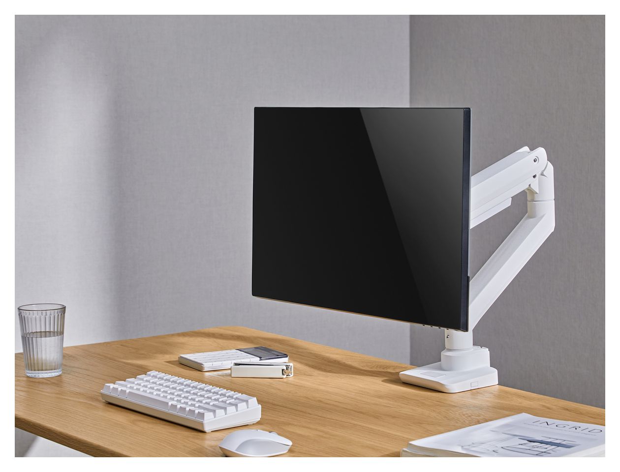 17"-49" Schwerlast-Monitor-Schreibtischhalterung, Weiß 