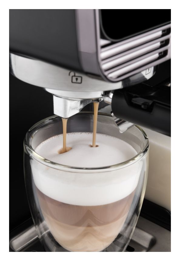 Aromico Siebträger Kaffeemaschine 20 bar 1350 W  (Schwarz) 