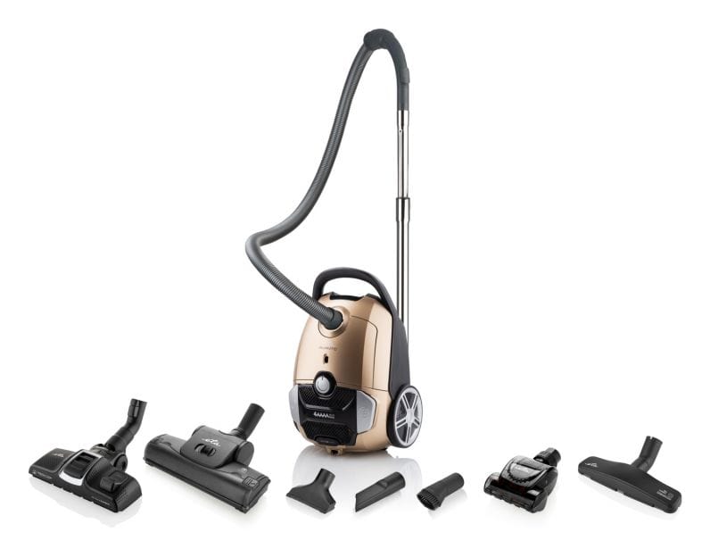 Avanto Bodenstaubsauger mit Staubbeutel 800 W HEPA  (Schwarz, Gold) 