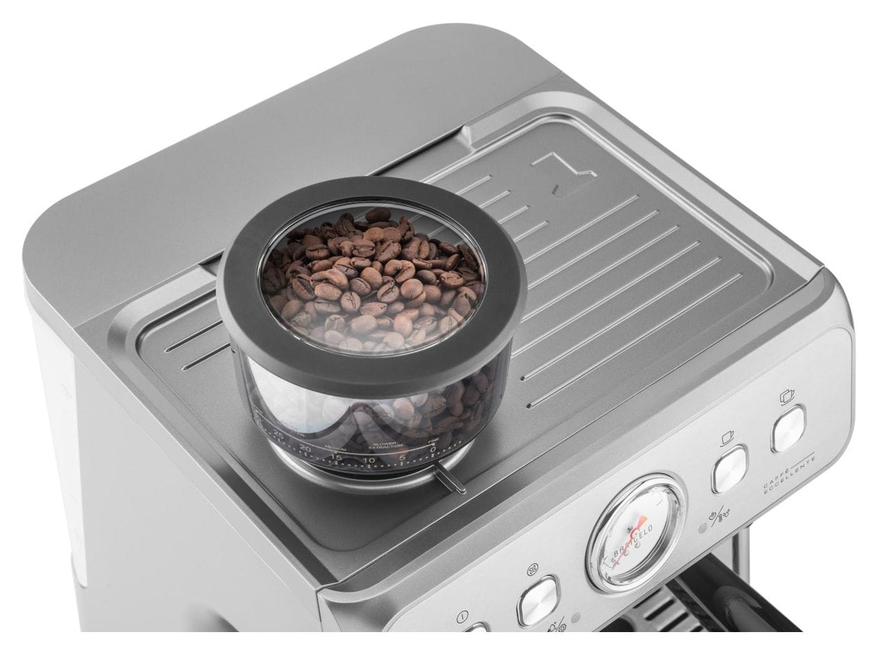 Baricelo Siebträger Kaffeemaschine 15 bar 1550 W  (Silber, Edelstahl) 