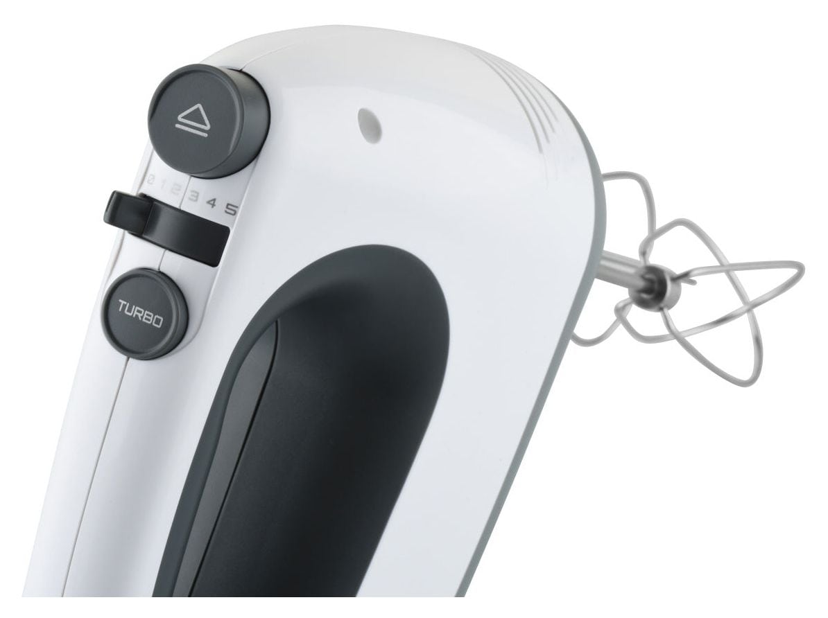Crema II Handmixer 400 W 5 Stufen  (Grau, Weiß) 