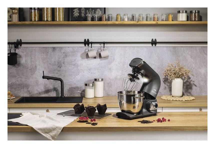 Gratus Evo 1500 W Küchenmaschine 5,5 l  (Grau, Edelstahl) 