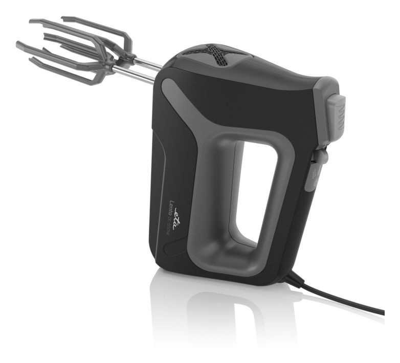 Lento Handmixer 550 W 4 Stufen  (Schwarz) 