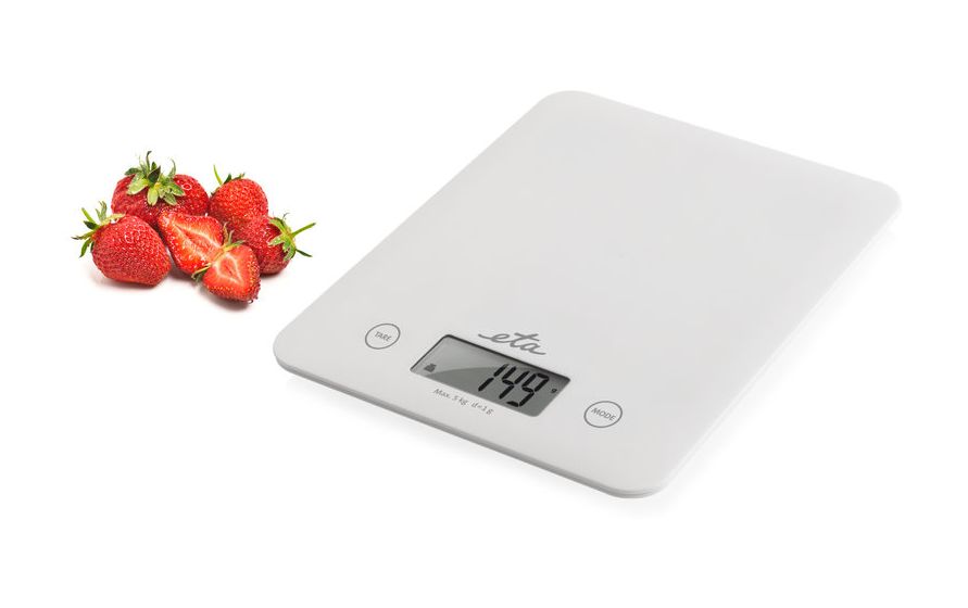 Lori Elektronische Küchenwaage bis 5 kg Genauigkeit 1 g  (Weiß) 