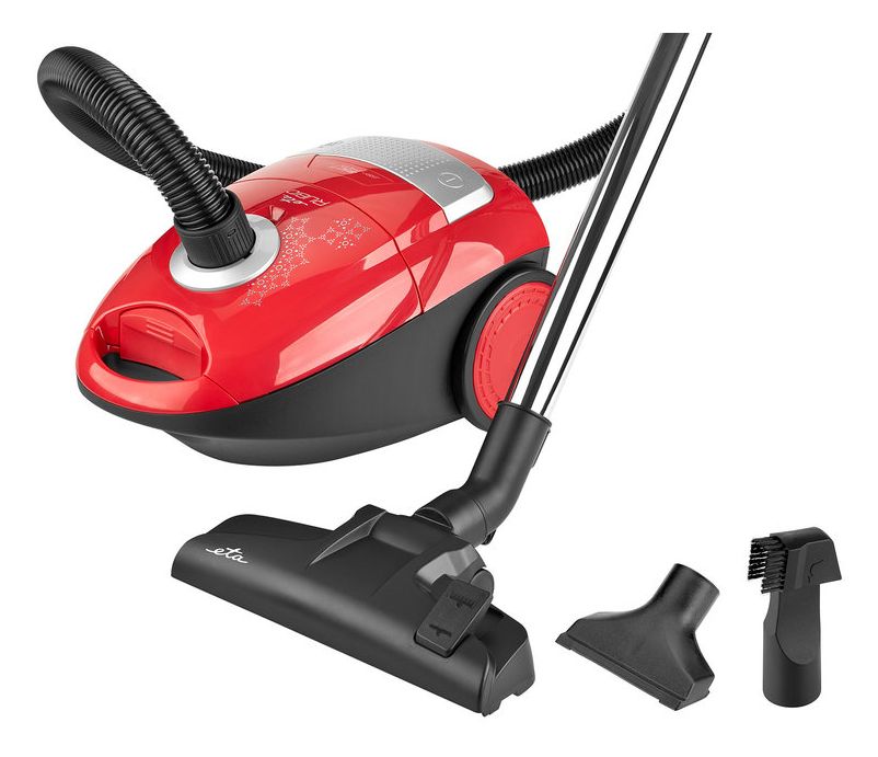 Rubio Bodenstaubsauger mit Staubbeutel 850 W HEPA (Schwarz, Rot, Silber) 