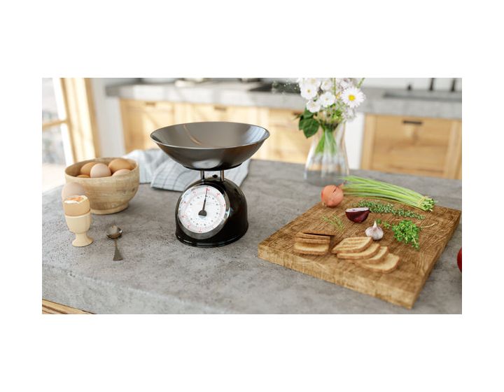 Storio Mechanische Küchenwaage bis 5 kg Genauigkeit 25 g  (Schwarz) 
