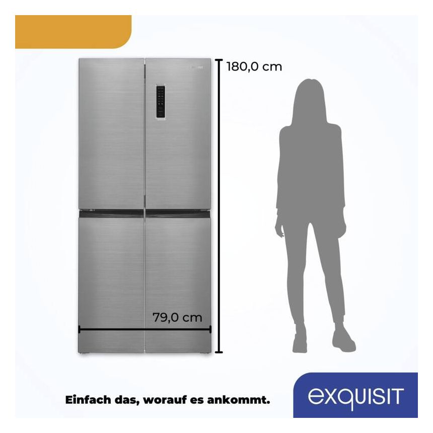 MD365-125-040D Side-by-Side Kühl-/ Gefrierkombination 237 l / 135 l 210 kWh NoFrost 1800 mm x 790 mm  (Schwarz, Edelstahl) 