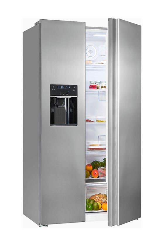 SBS520-CF-040E Side-by-Side Kühl-/ Gefrierkombination 344 l / 169 l 306 kWh NoFrost 1775 mm x 910 mm  (Schwarz, Edelstahl) 