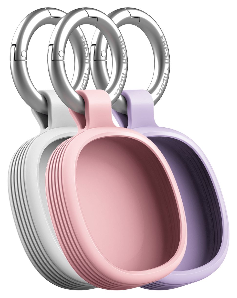185816 Schlüsselfinder 4er Set Apple Find My, Google's Find Hub (Weiß, Pink, Violett) 