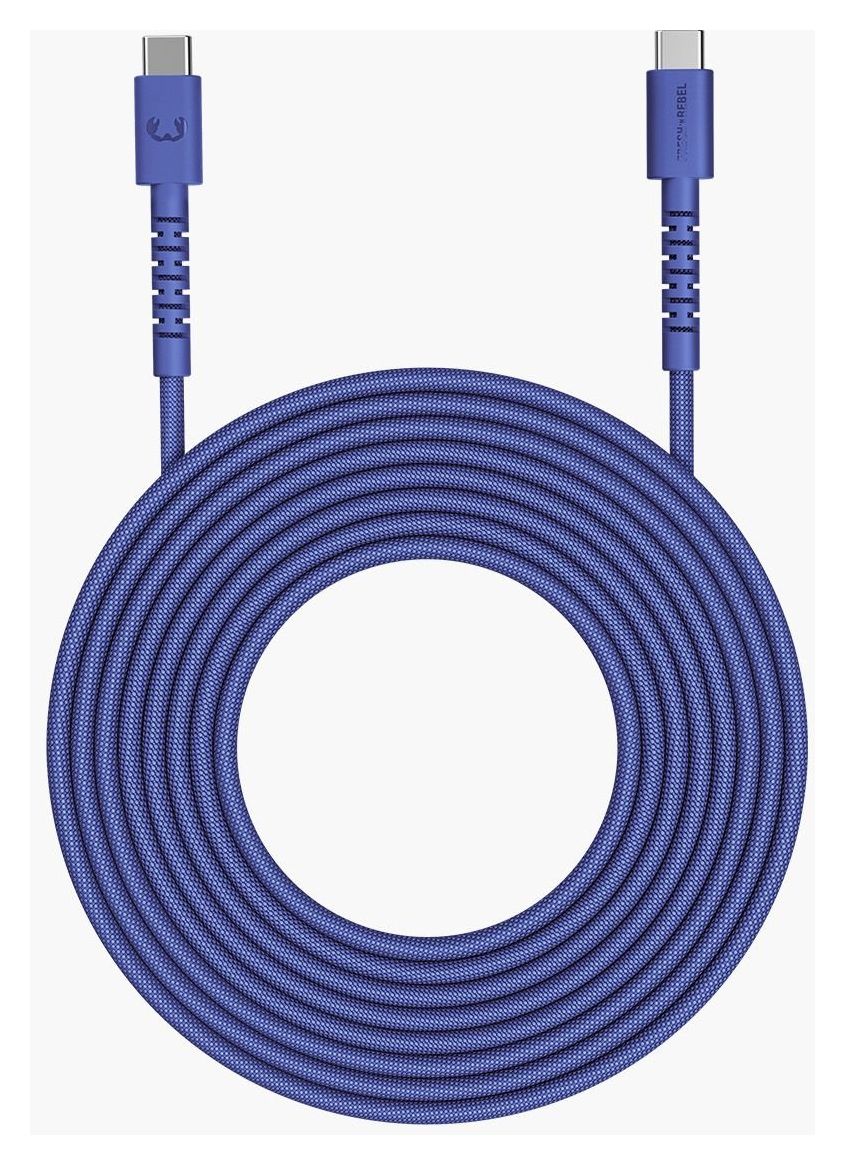 2CCC201TB Rundkabel USB C auf USB C Männlich bis 100 W 2 m  (Blau) 