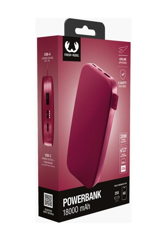 2PB18100BR 18000 mAh Powerbank USB Typ-C  (Beere, Rot) 
