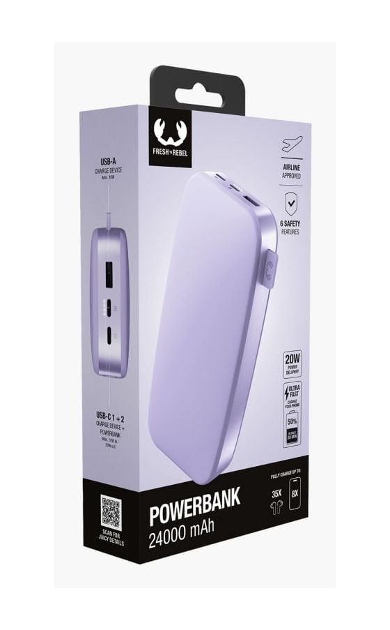 2PB24100 24000 mAh Powerbank USB Typ-C  (Dreamy Lilac) 
