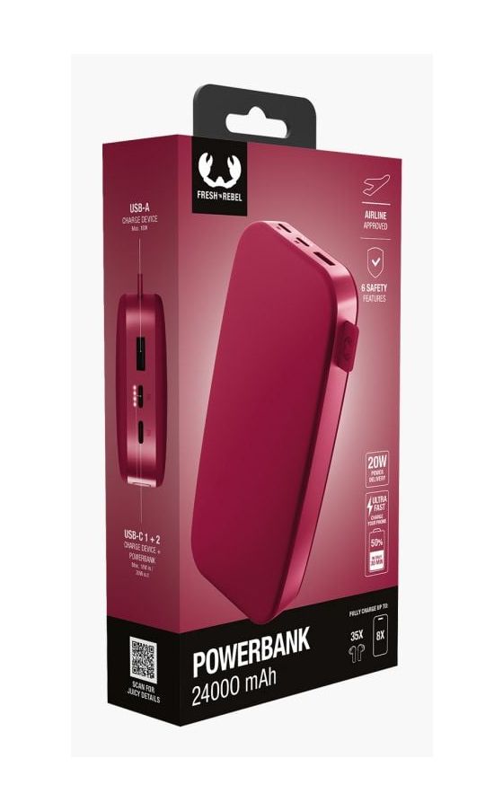 2PB24100BR 24000 mAh Powerbank USB Typ-C  (Rot) 