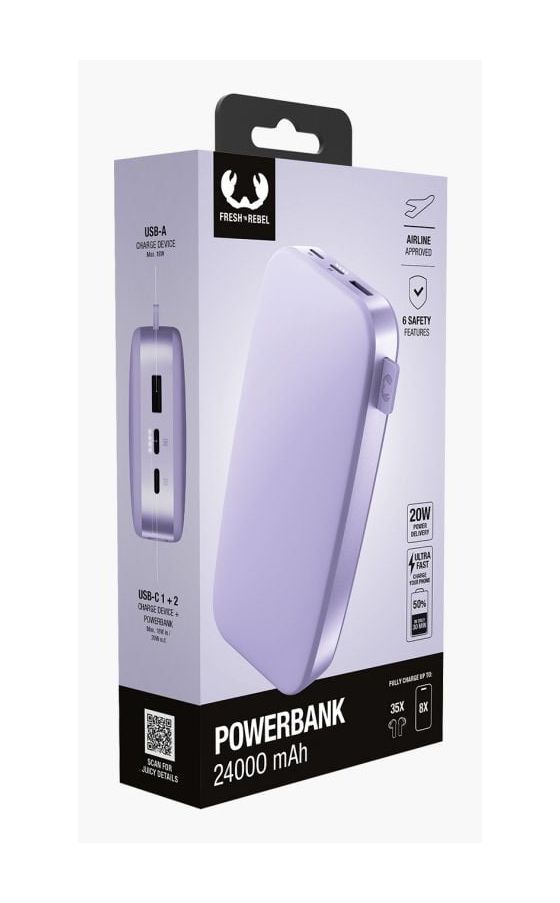 2PB24100DL2 24000 mAh Powerbank USB Typ-C  (Lila) 