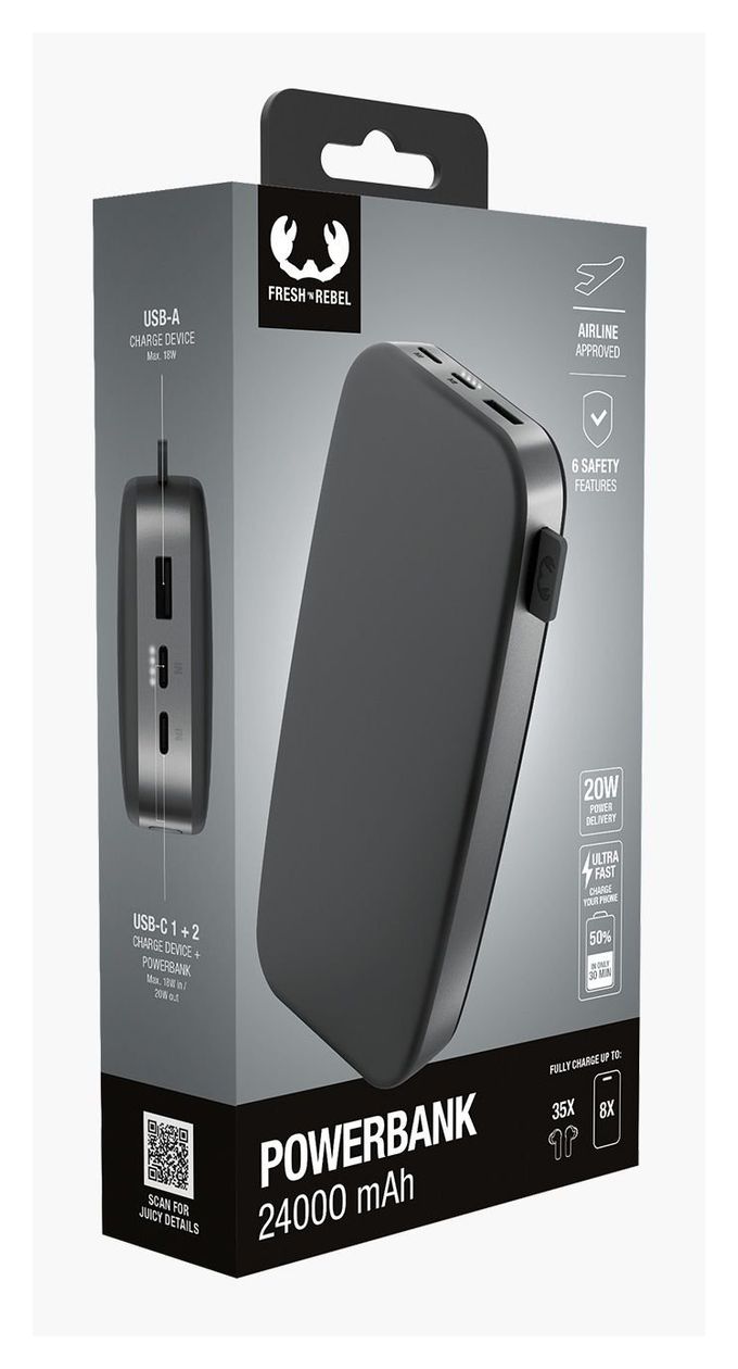2PB24100SG 24000 mAh Powerbank USB Typ-C  (Grau) 