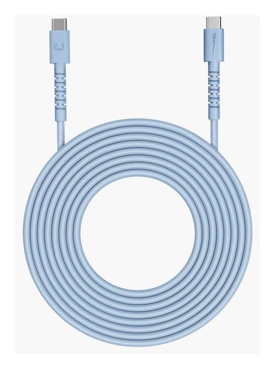 FlexWave Stecker Rundkabel USB C auf USB C bis 100 W 2 m  (Cyan) 