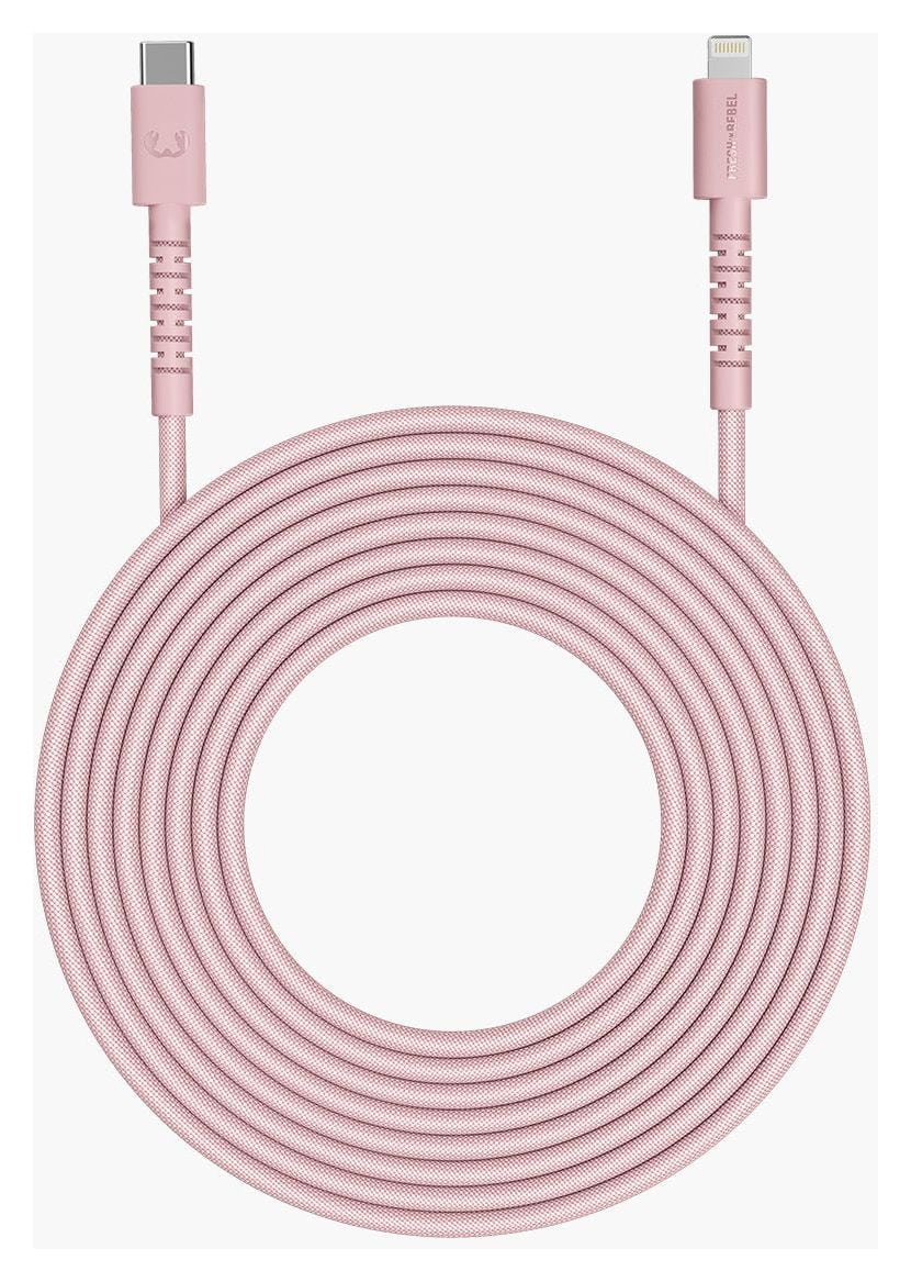 FlexWave Stecker Rundkabel Lightning auf USB C 2 m  (Pink) 