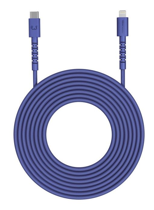 FlexWave Rundkabel Lightning auf USB C Männlich 2 m  (Blau) 