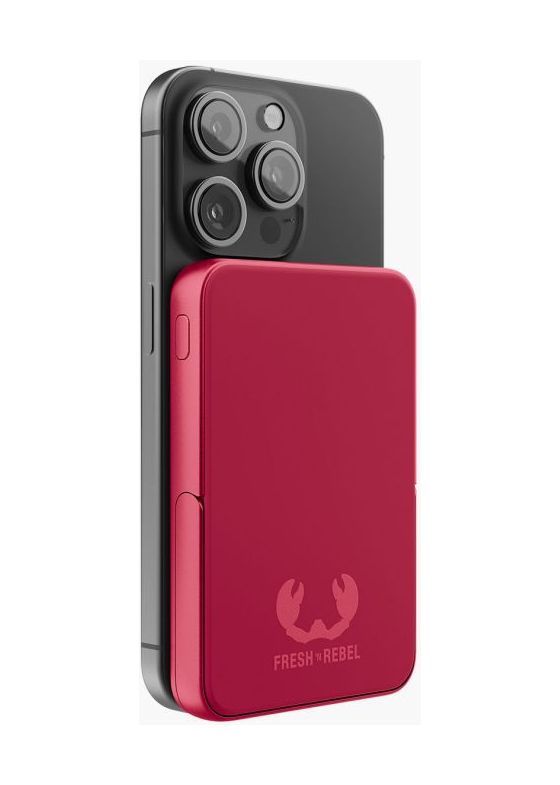 Wireless Magnetic 5000 mAh Powerbank USB Typ-C Kabelloses Laden  (Rot) 