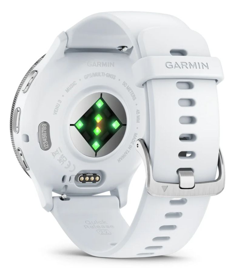 Venu 3 Digital 45 mm Smartwatch Rund  (Silber, Weiß) 