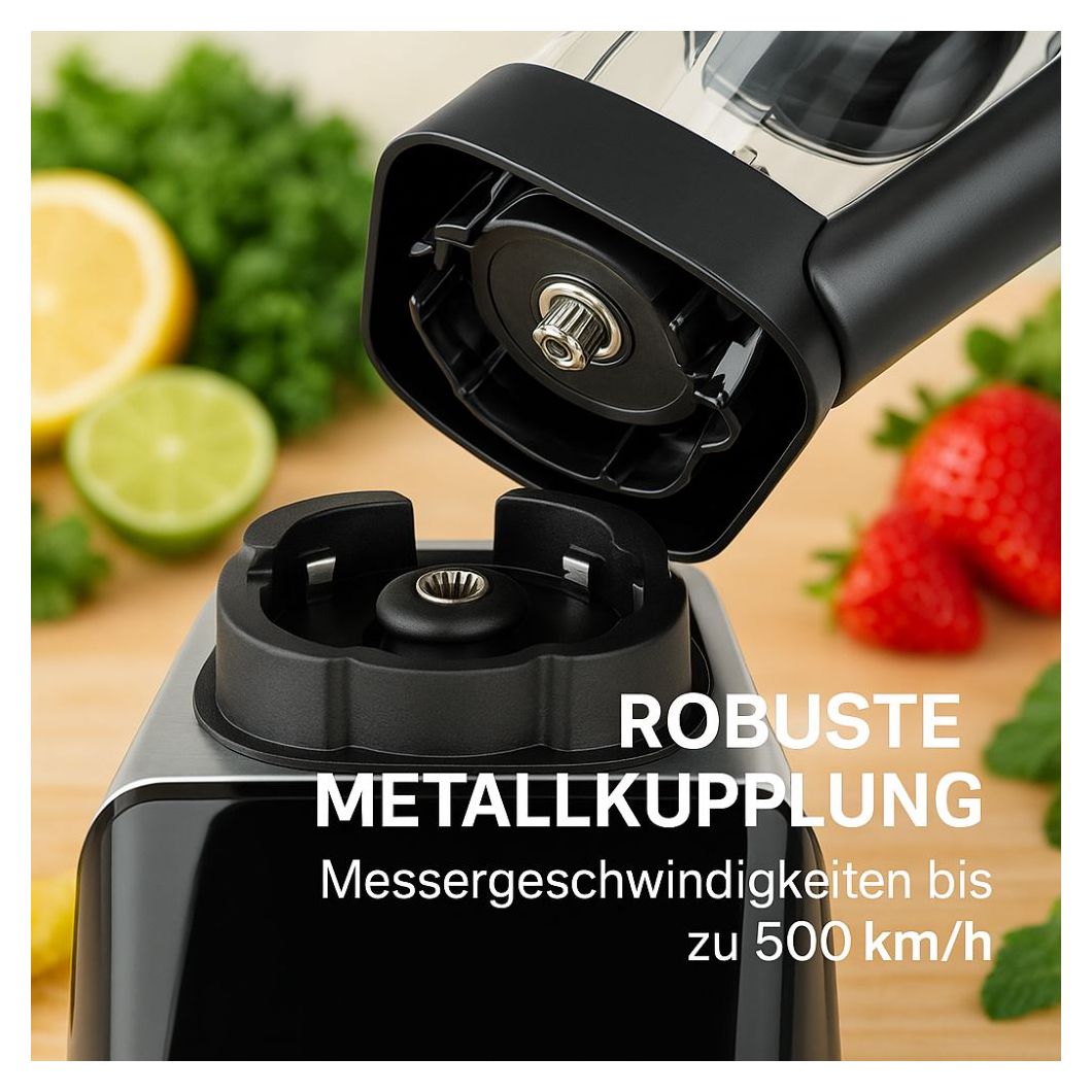 40987 Design Multi-Power 2 l Standmixer 2000 W  (Schwarz, Edelstahl) 